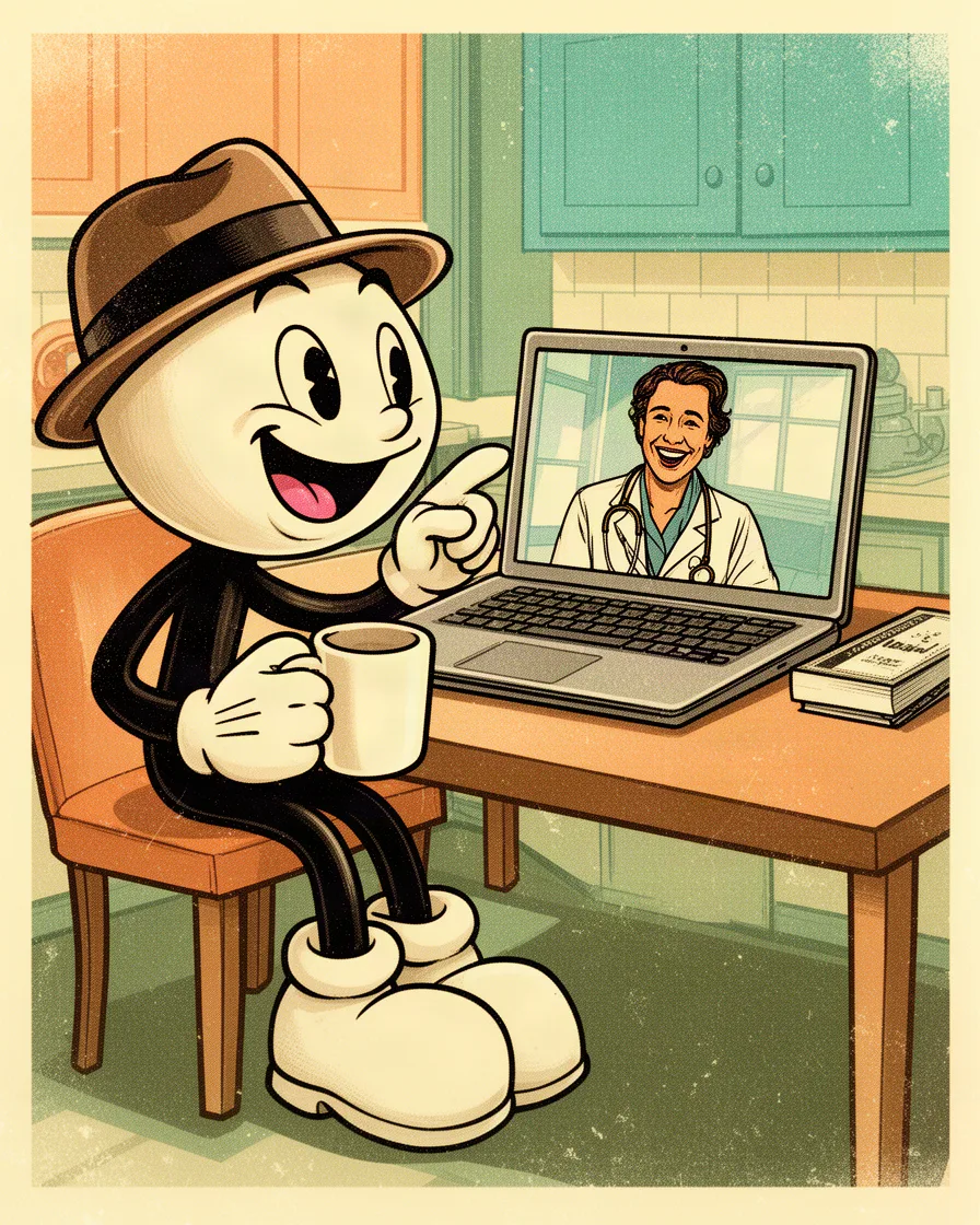 Budly on a video call